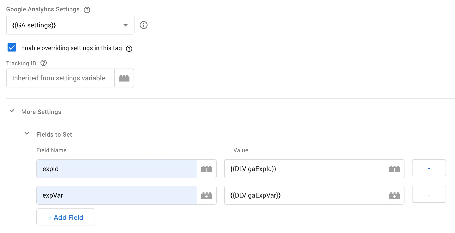 Pass through GTM expVar & expId into GA tag’s fields